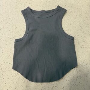 Gray Sleeveless Ribbed Women's Top